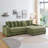 111.4 "Corduroy Sofa, Armrest With Cup Holder and Storage Function, Recliner Can Be Changed Left and Right, Suitable for Living Room Bedroom Lounge Area-1798311910
