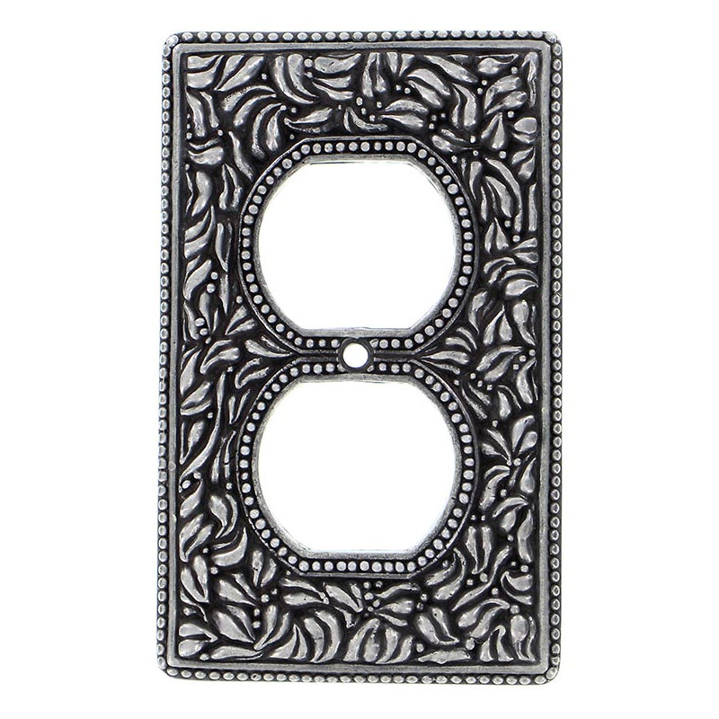 San Michele 1-Gang Duplex Outlet Wall Plate, Vintage Pewter