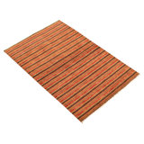 Tapis de la surface en laine rouge/brun 4 pi 1 po x 6 pi 2 po à la main one-of-kind-noué la 1980 Keansburg