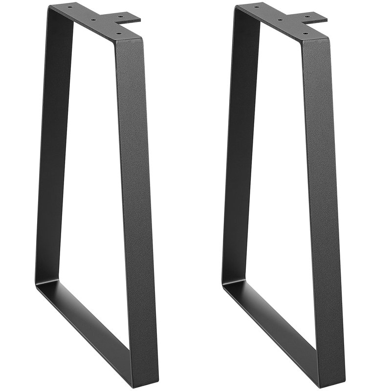 16-inch Black Carbon Steel Adjustable Table Legs Set
