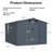 8X10 FT Outdoor Storage Shed, Large Metal Tool Sheds With Window And Lockable Doors, Garden Shed For Backyard Garden Patio Lawn, Dark Grey