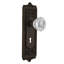 Clear Crystal Interior Mortise Door Knob with Egg & Dart Long Plate-1864539336