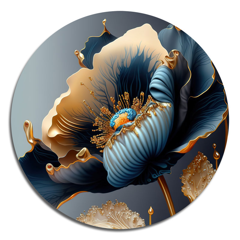 Witney - Art floral rond en métal, H 29 po x l 29 po