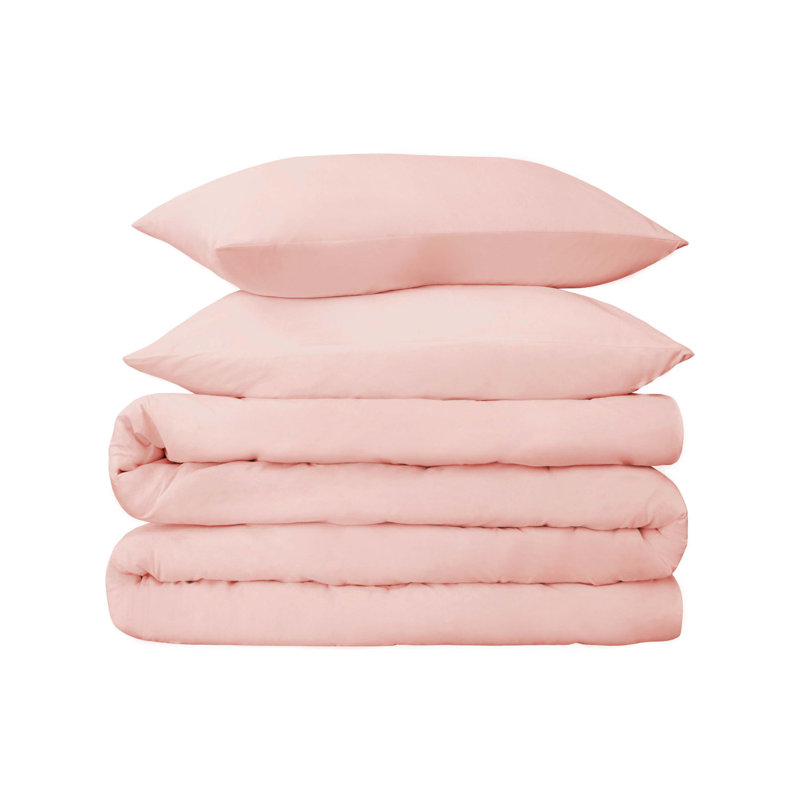 Classic 700 Thread Count Certified Certified Egyptian Cotton Sateen Duvet Cover Set, Pink