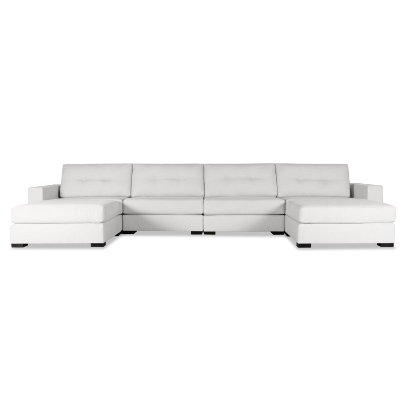 Canapé modulaire symétrique révolutionnaire Performance Fabrics® Seda de 166 po de large Seda, Blanc cassé Revolution®