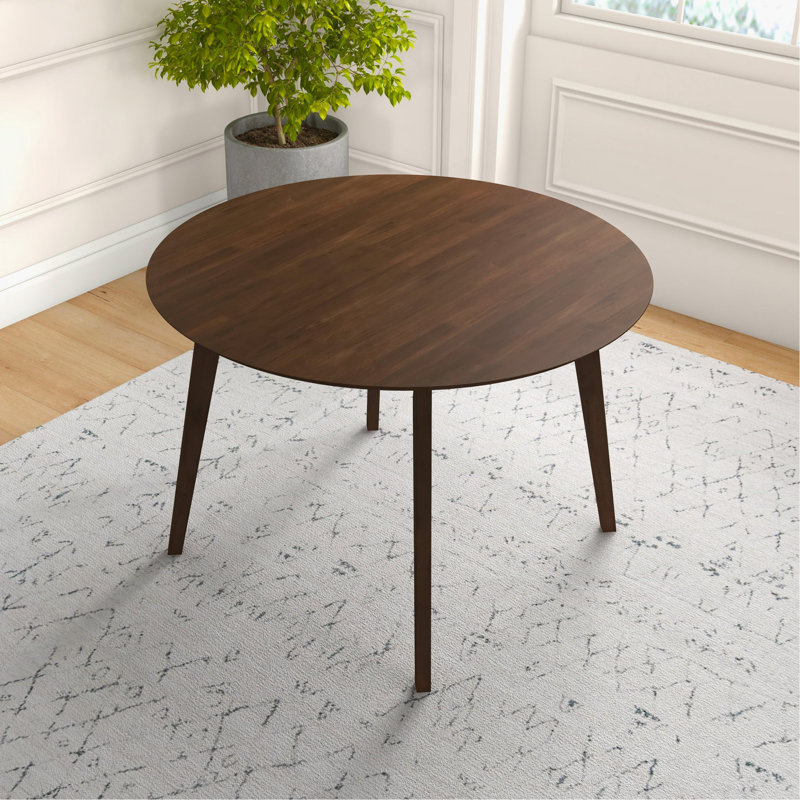 Table de salle à manger Paloma Mid-Century, Brun, H 29,5 po x L 43 po x l 42,5 po, Brun