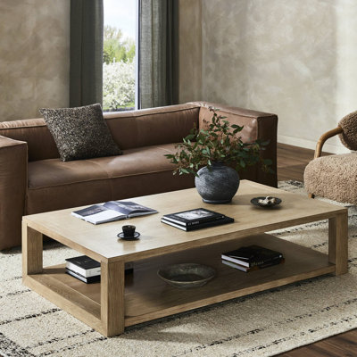 Table basse avec rangement en bois massif Aydeen
