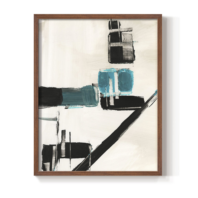 «Geometric Notes I», reproduction encadrée - bois massif, Cadre photo brun simple, H 28 po x l 22 po