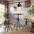 Juveriya Pine Round Solid Wood Top Metal Base Dining Table