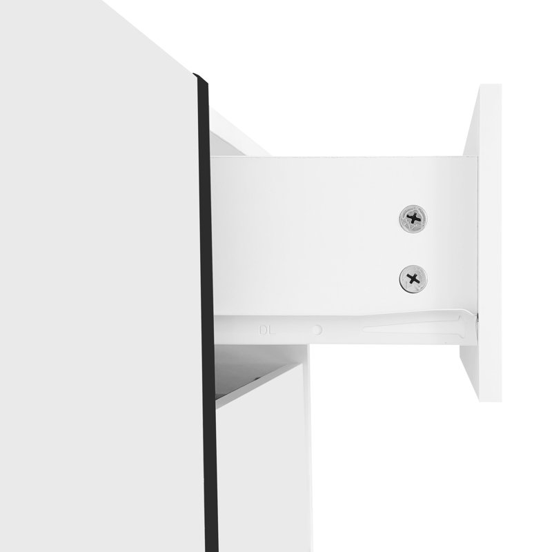 Meuble télé avec façades blanches ultrabrillantes, Blanc/Noir