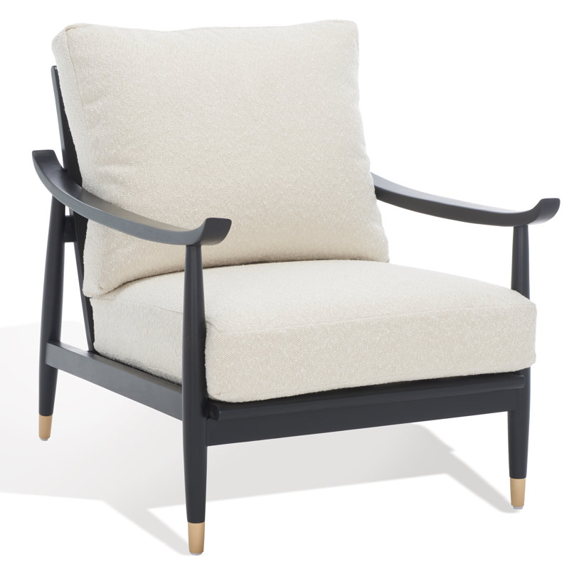 Upholstered Armchair, Beige Linen