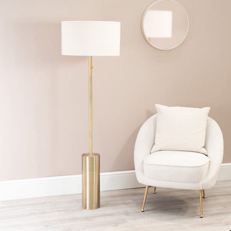 Alizander 150cm Traditional Floor Lamp, Antique Brass, Cream