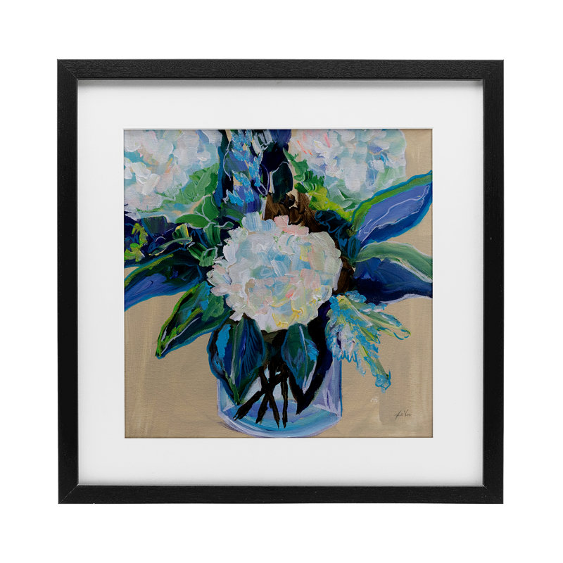 «Light Hearted Bouquet», impression par Jeanette Vertentes, H 13 po x l 13 po, Cadre noir minuit