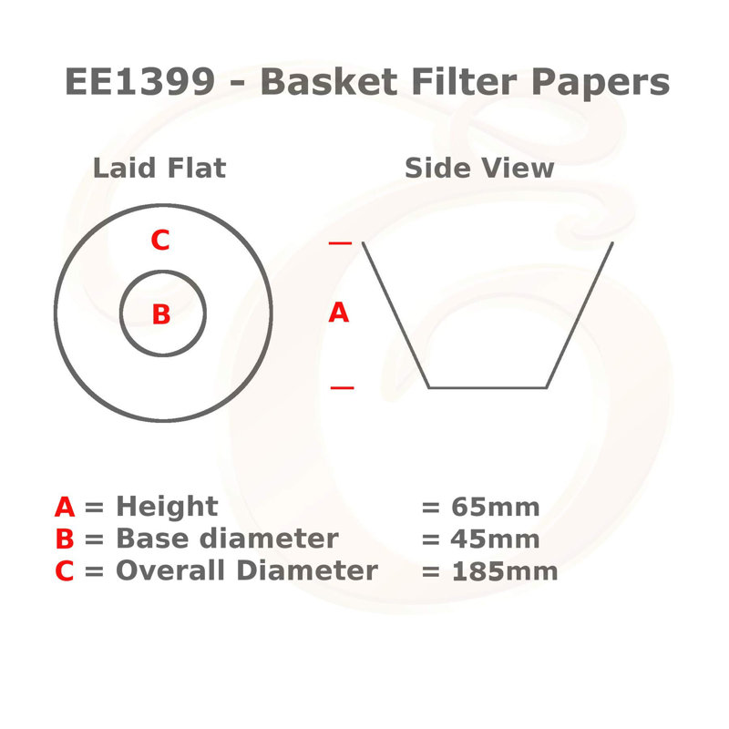 2000 Size 45/185 White Basket Coffee Filters