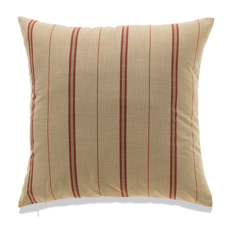 French Stripe Pillow Cover, 22" H x 22" W, Blue, Feather