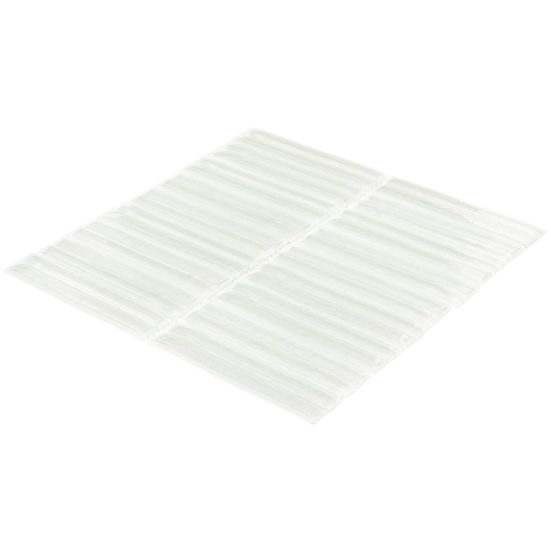 Maya Polished Glass Mosaic, Stacked Pearl
