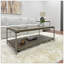 Ensemble de table basse et de table de bout en bois 3 pièces Corbeta, graphite vieilli