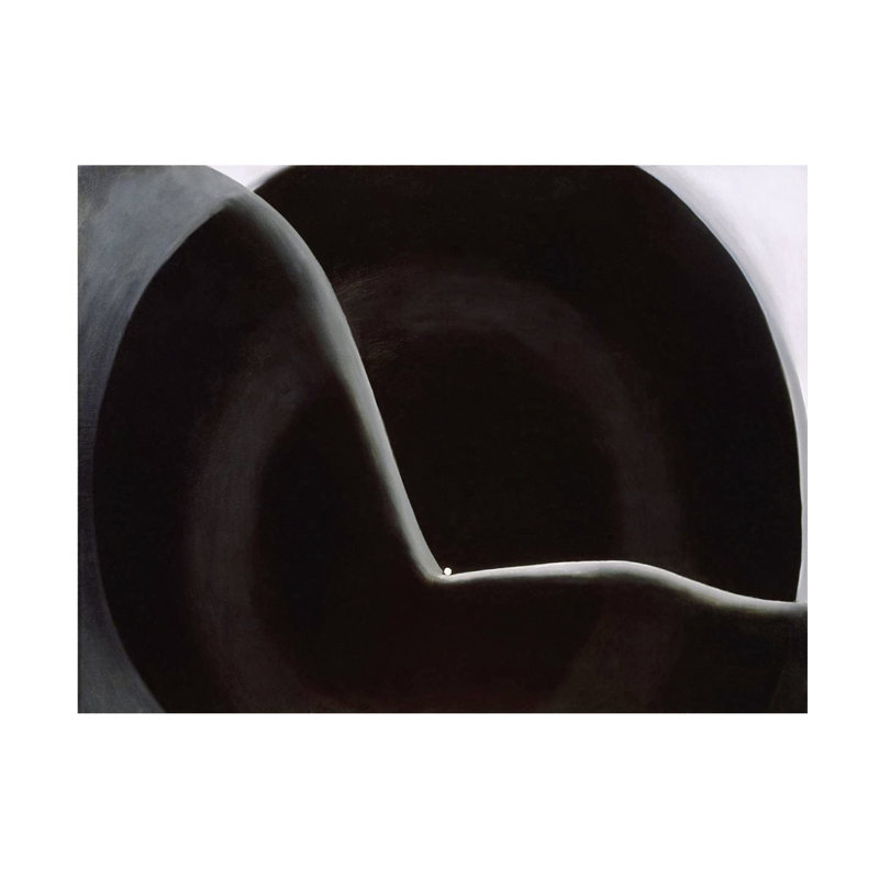 Natylee Okeefe, abstraction noire sur toile, H 14 po x l 19 po x P 2 po