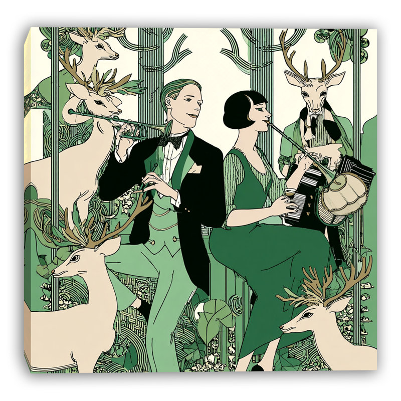 Art mural sur toile Woodland Jazz Gathering, L 30 po x H 30 po x P 1,5 po