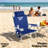  5-Position Reclining Aluminum Beach Chair, Portable Foldable Backpack Lounge Chair with Pillow, Cup Holder and Side Pocket, Navy Blue-1479497957