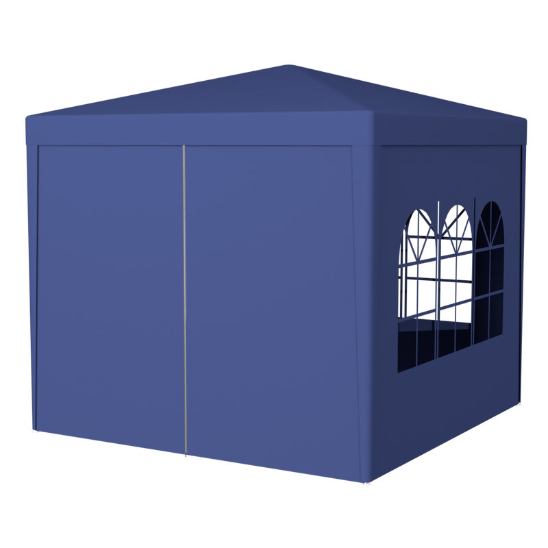 Auvent de mariage 10 pi x 10 pi pour tente de réception d'extérieur robuste + 4 murs amovibles, Bleu