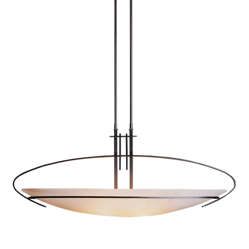 Mackintosh 2 - Light Bowl Pendant, Dark Smoke, 14.2" H x 32.5" W x 10.4" D
