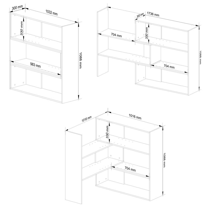 Ayca 109cm H x 173cm W Bookcase