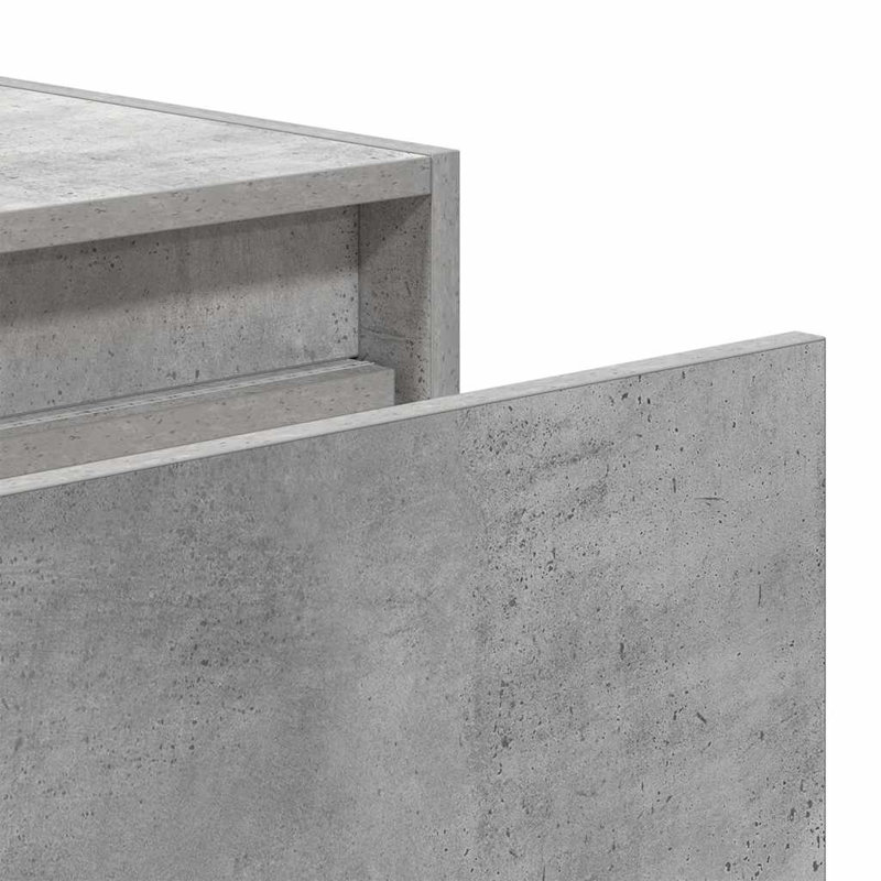 51cm W Manufactured Wood Bedside Table, Concrete Grey