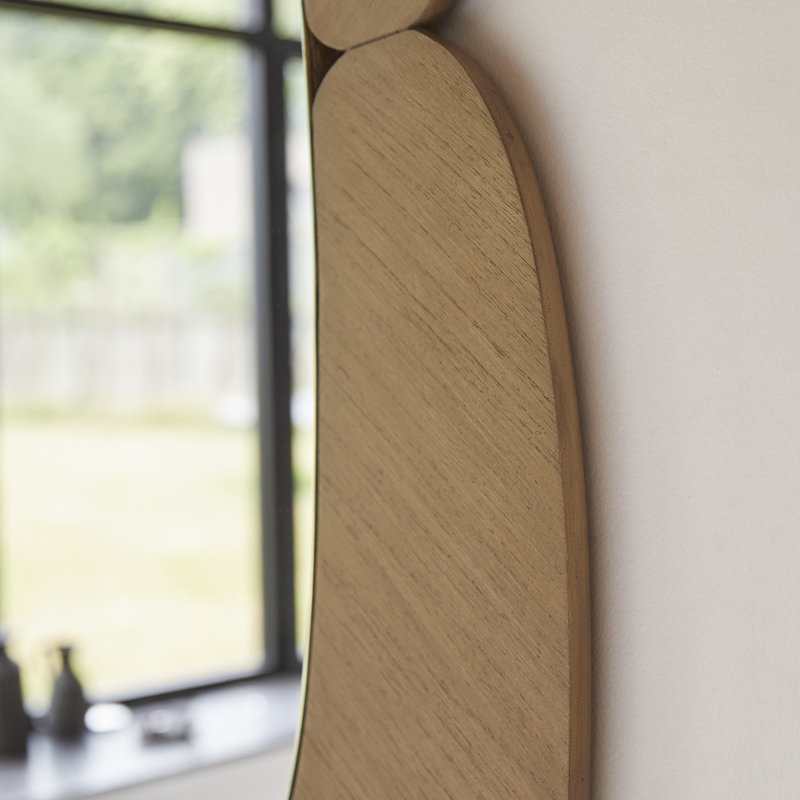 Eda Novelty Solid Wood Mirror, 44.88" x 29.13", Natural Wood