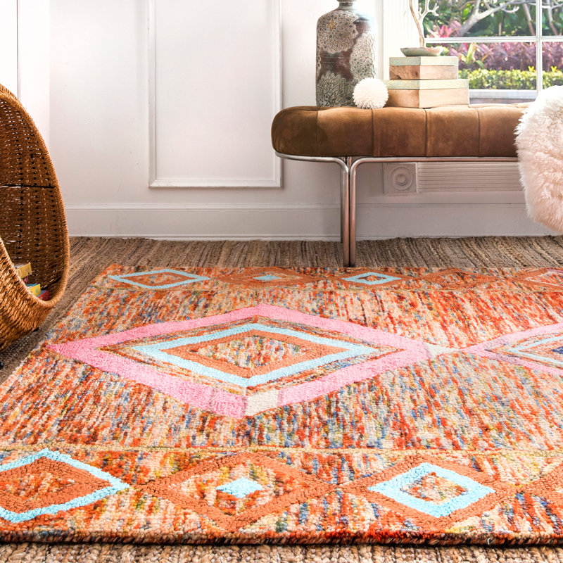 Tapis brun / rose Echeverria, Rectangle 4 pi x 6 pi