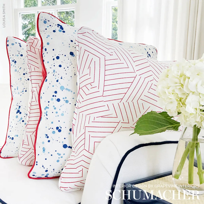 Schumacher x Miles Redd Deconstructed Stripe Fabric, Red
