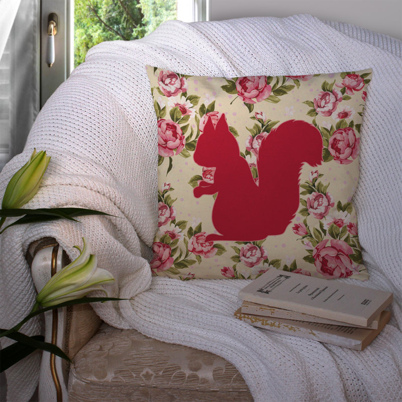  Coussin 14 "Squirrel Shabby Elegance, Jaune clair