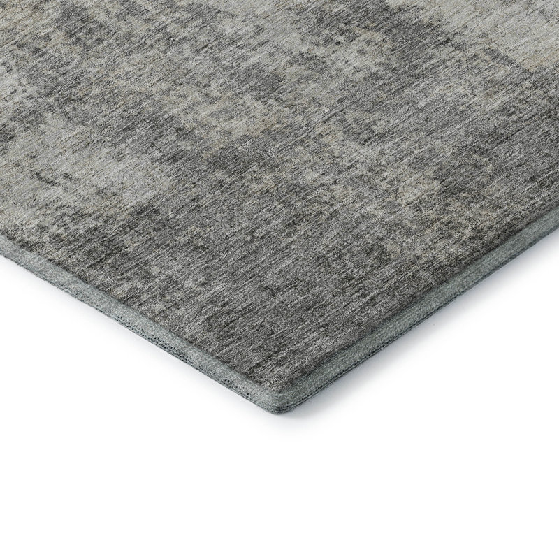 Premium Machine Washable Prisco Gray Rug, Rectangle 5' x 7'6"