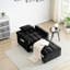 Lit convertible avec dossier réglable, noir, tissu de velours, installation facile, polyvalent pour les bureaux, chaise 3 en 1, fauteuil inclinable, type en bois d'eucalyptus, chambre à coucher-121095137