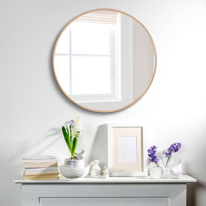 Sussy Metal Round Mirror, Gold, 36" x 36"