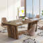 Bureau de direction 71 po pour bureau à domicile - Table d'ordinateur industrielle en bois rustique avec piédestal en bois massif, grand poste d'écriture pour bureau ou bureau - Finition résistante aux égratignures - Brun rustique