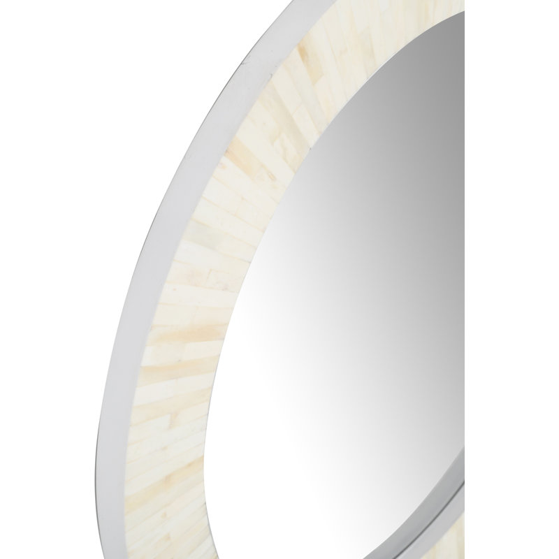 Berck Bone Round Wall Mirror, 26" x  26"