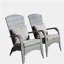 Chaise de patio avec coussins (coussin gris)