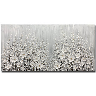 "White Flowers", art mural sur toile