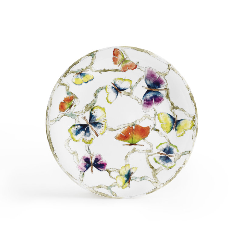 Butterfly Ginkgo Handmade Porcelain Salad/Dessert Plate
