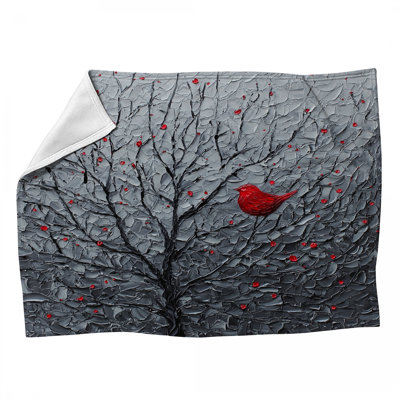Redbird Fleece Throw Blanket - Wildlife Throws for Sofas or Beds