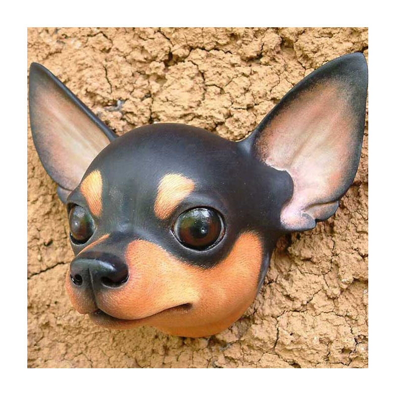 Décoration murale Masque de chihuahua noir courageux