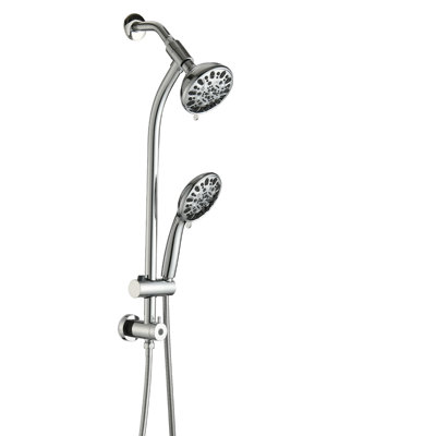 5 Inch Rain Shower & 7-Spray Handheld With 26" Slide, Easy Installation, Angle-Adjustable, Nozzles, Stable 1.8Gpm Flow, Manual Control Bathroom : Showerhead And Adjustable, Dual Flow 1.8Gpm, No Wall