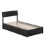 Norla Twin XL Wood Platform Bed with Footboard and Twin XL Trundle, White-113674725-113674728