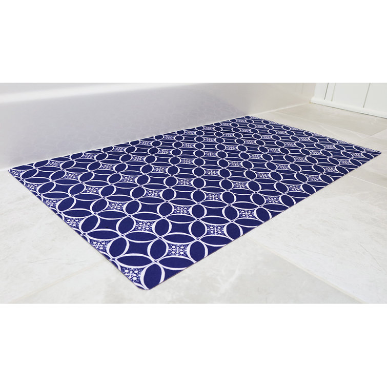 メーカー公式 Black White Square Geometric Pattern Bath Rugs Absorbent Non Slip
