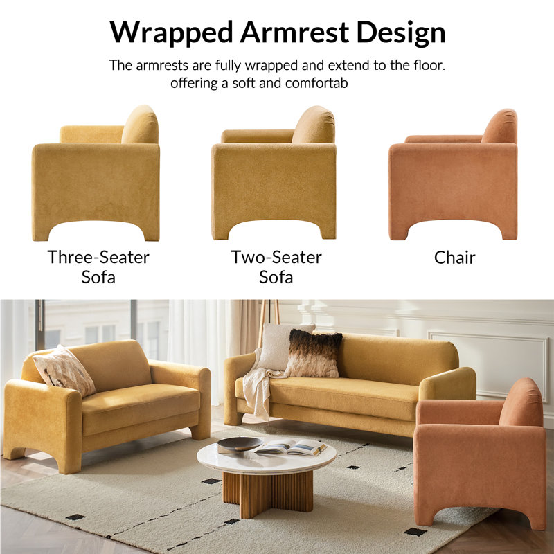 3 - Piece Living Room Set, Camel