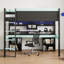 Lit mezzanine avec lumières DEL multicolores et bureau de jeu intégré-935161669