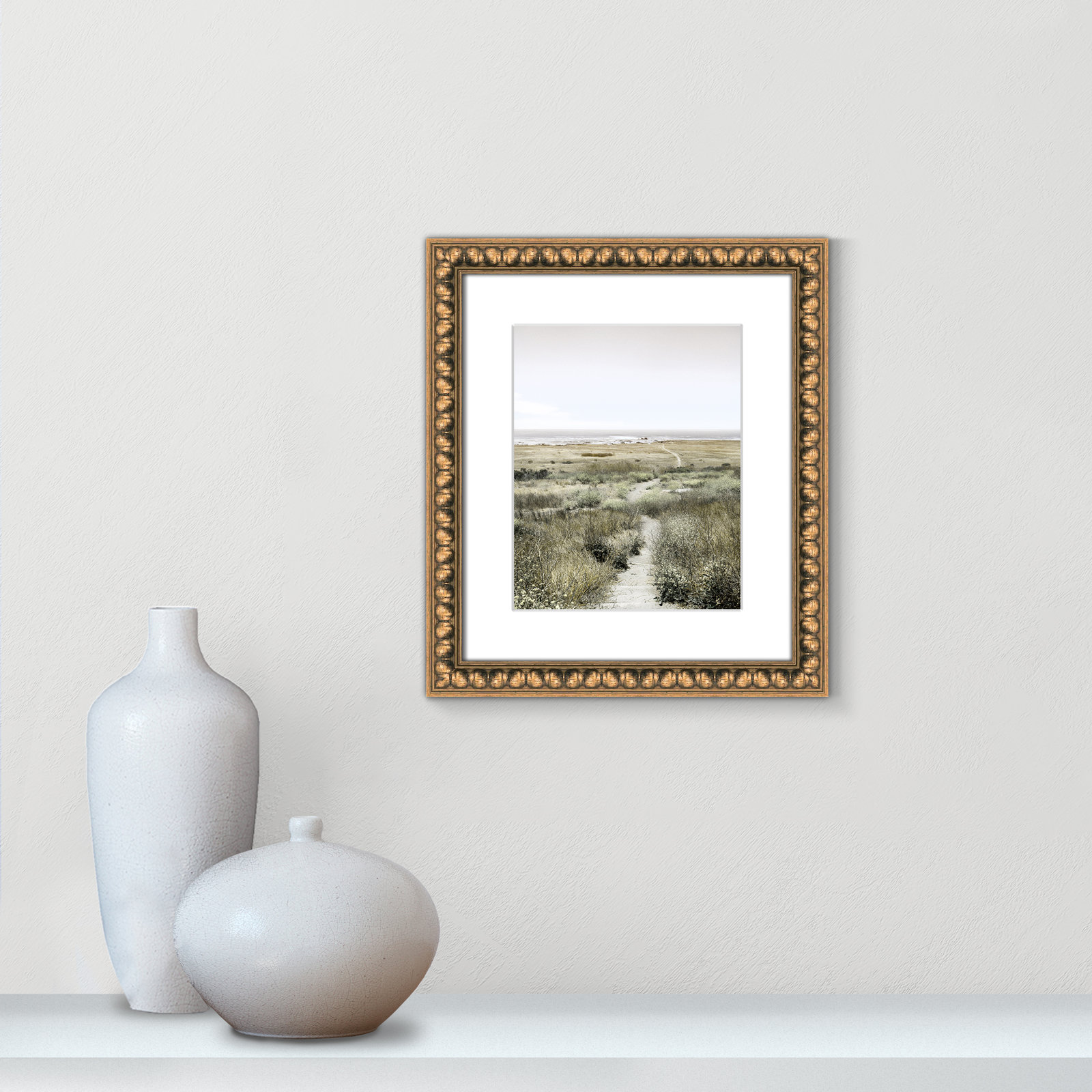 Toscani "Footpath to Paradise" Print, Gold Bead, 14 W x 16 H x 1.13 D