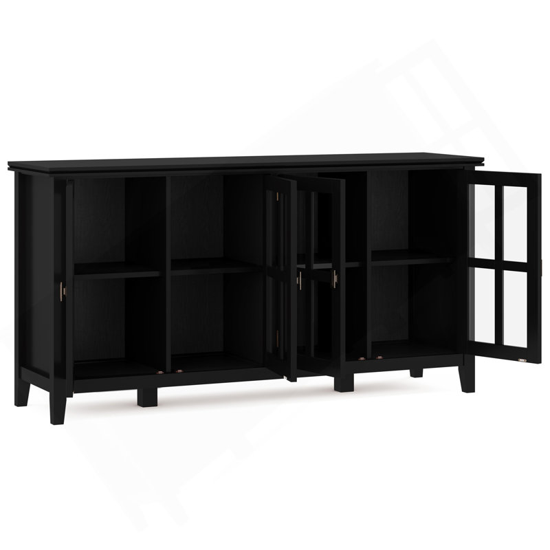 Armoire de rangement large à 4 portes Artisan - noire