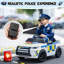 Voiture de police électrique Tobbi avec télécommande pour enfants 3-8